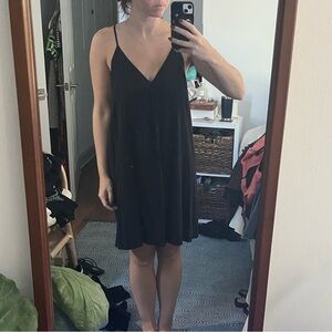 Alice + Olivia Black Silk Shift Dress